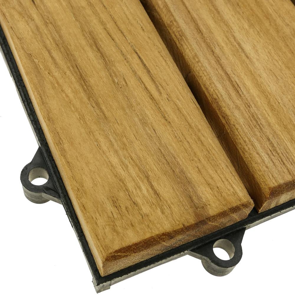 Teakové terasové zahradní dlaždice 30x30x2,5 cm olejované - 7