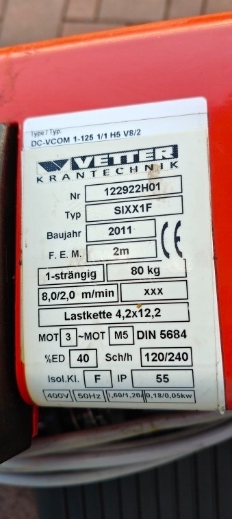 sloupový jeráb Vetter 125 kg - 3 m r. 2011 - 7