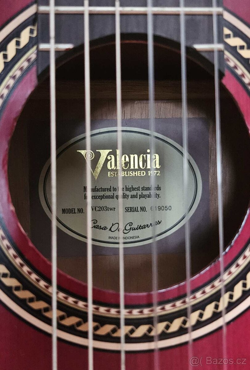 Kytara akustická Valencia 3/4 + bag, držák, noty - 7