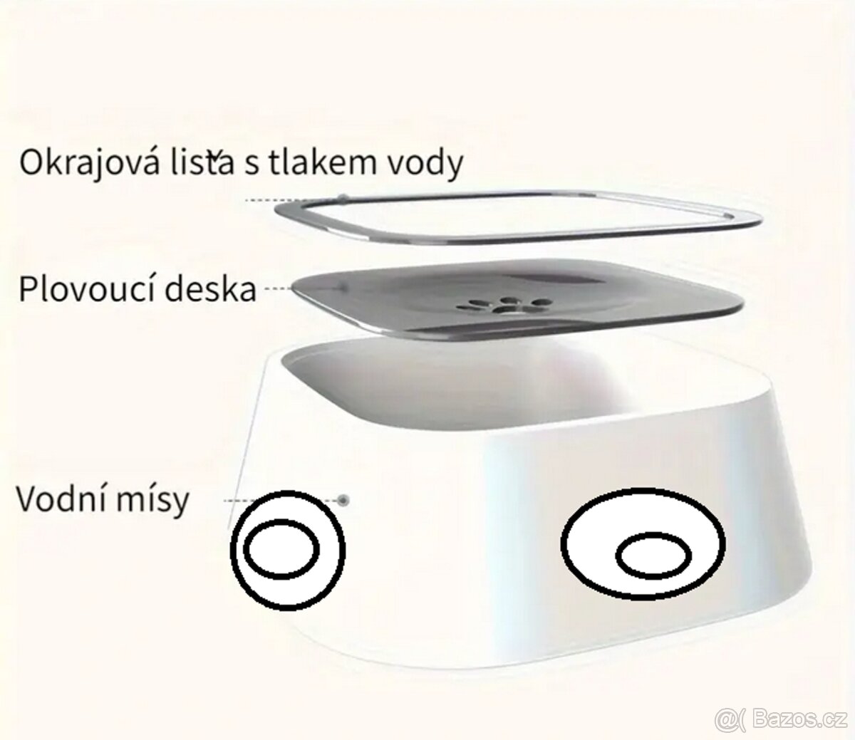 PLAST. PŘÍSAVNÁ PLOVOUCÍ MISKA NA VODU PRO PEJSKY - 7