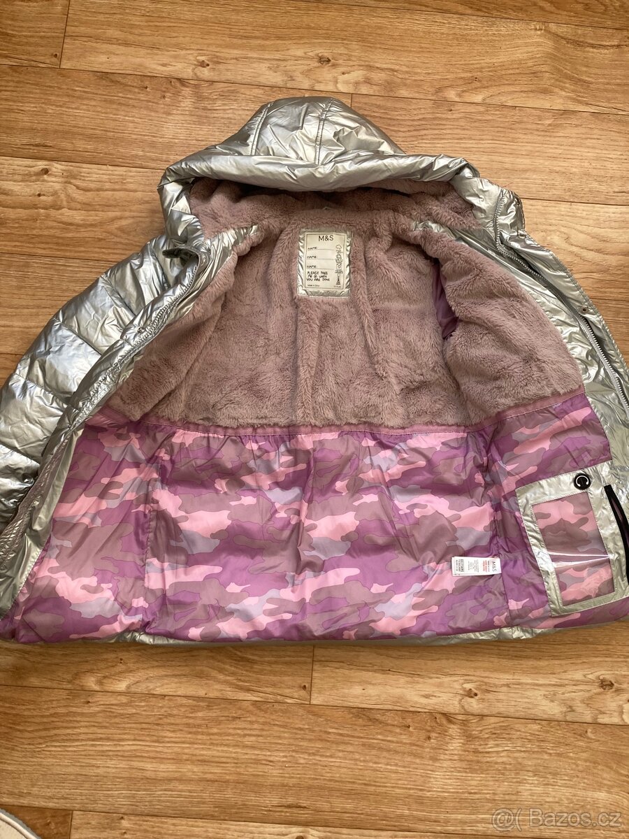 Dívčí zimní bunda dlouhá - Marks & Spencer vel. 158 - 7