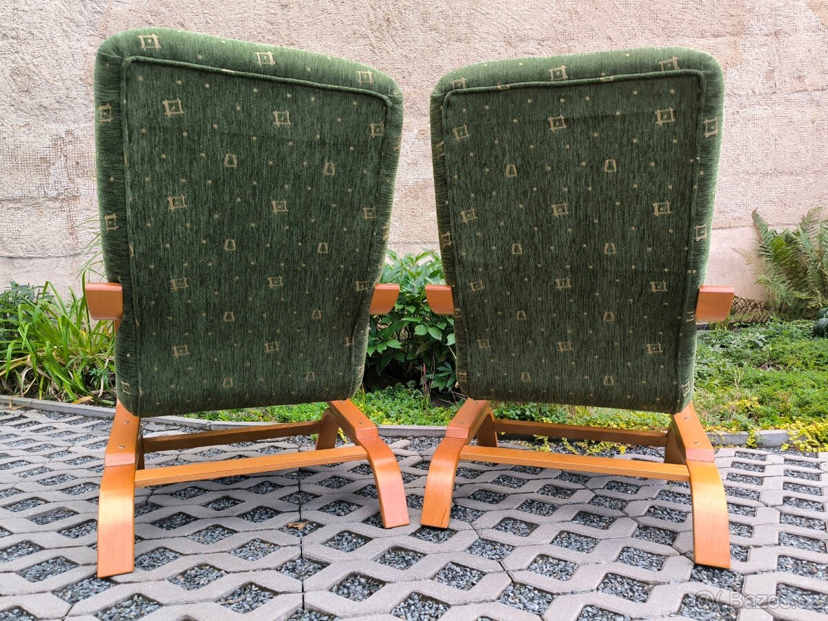 Moderní čalouněná pohupovací křesla - 2 kusy - 7