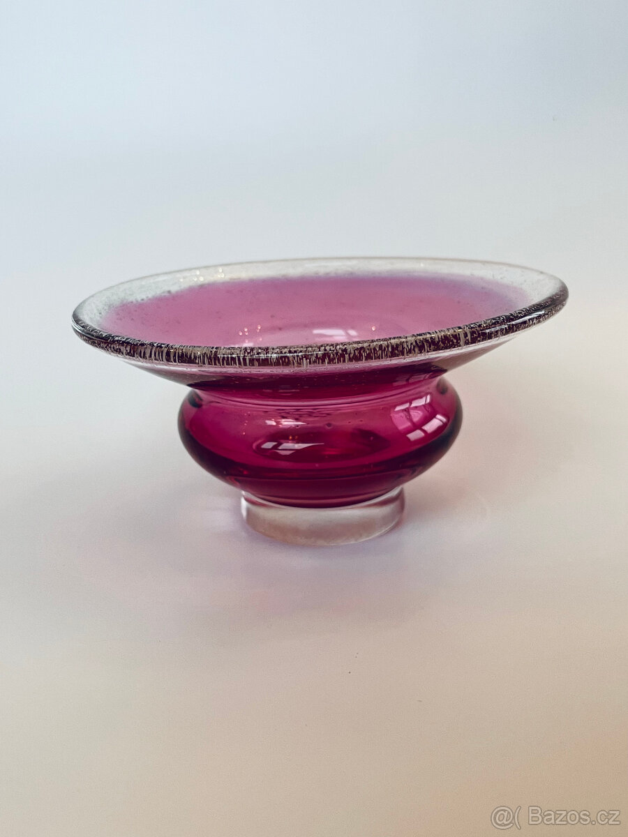 Miska 13 cm, hutní sklo, J. Taraba Lednické Rovne - 7