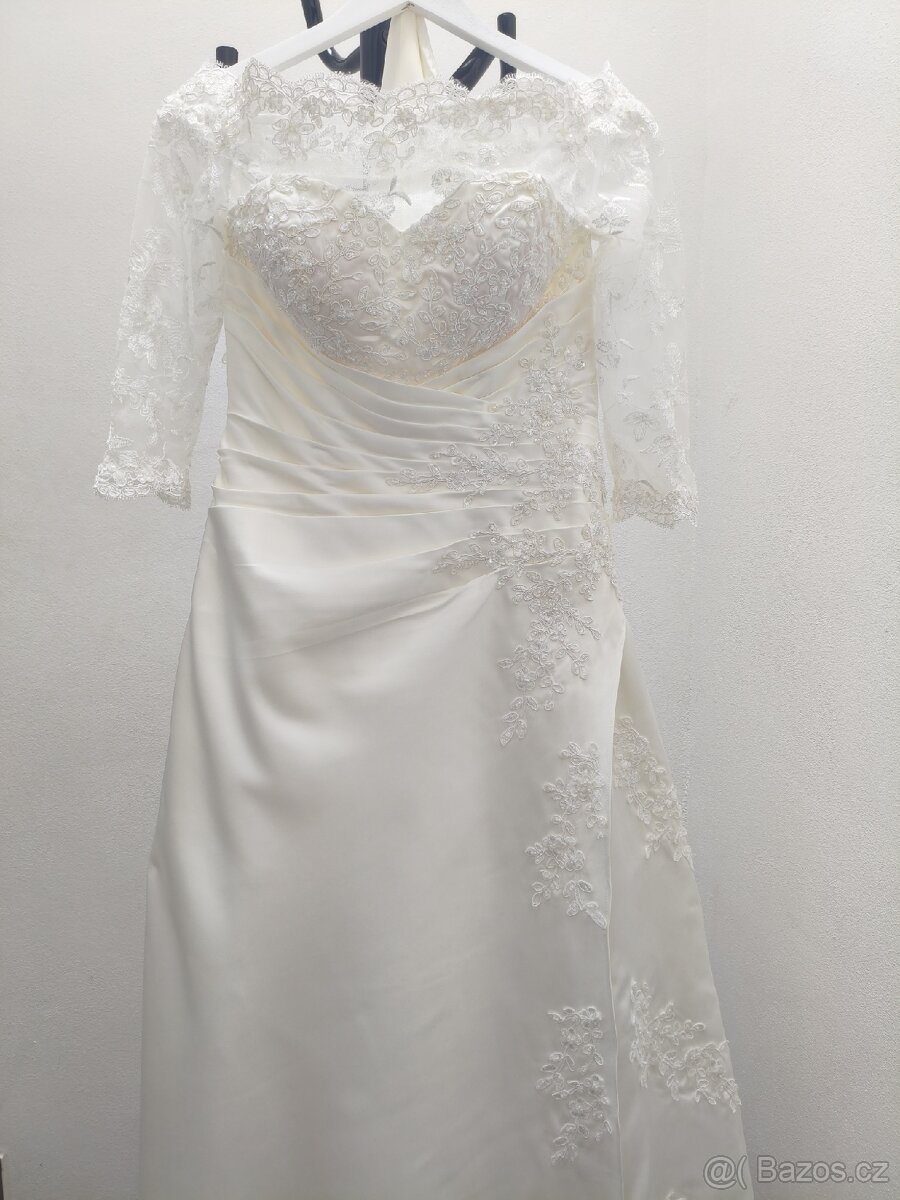 Svatební šaty s vlečkou vel. 36/38 - 7