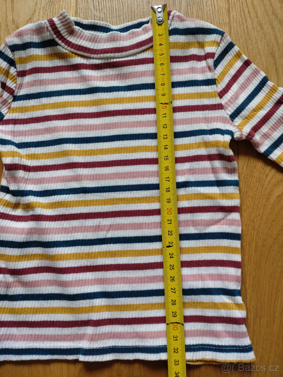 Rifle + tričko (barevné pruhy) vel.92 - 7