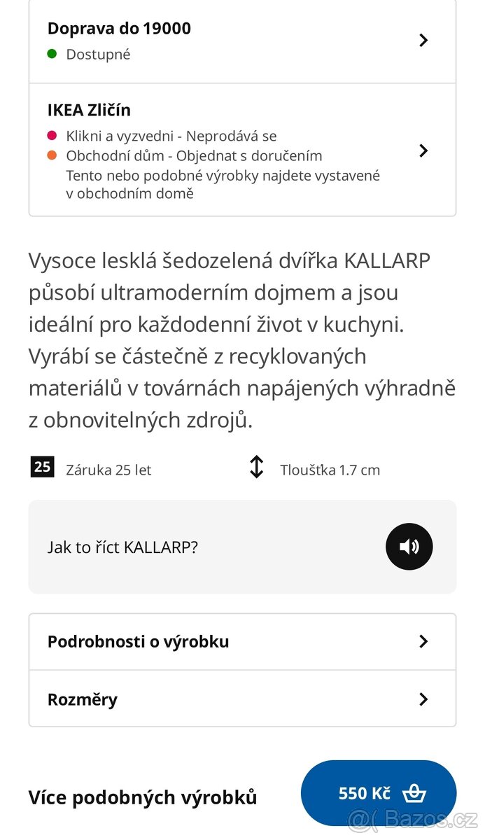 Ikea Kallarp Nový nelze již koupit 905.201.43 - 7