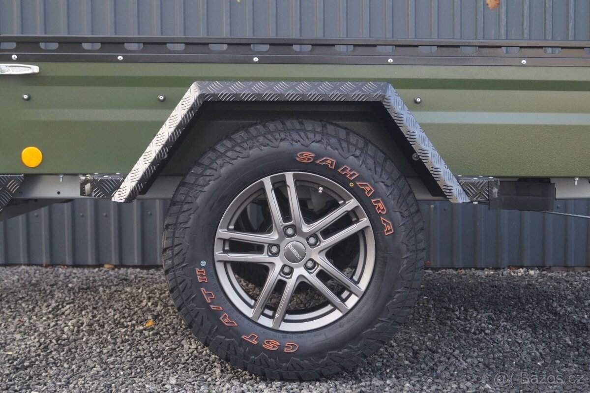 Kvalitní OFFROAD Přívěsný Vozík Valník 1t Zelený Böckmann - 7
