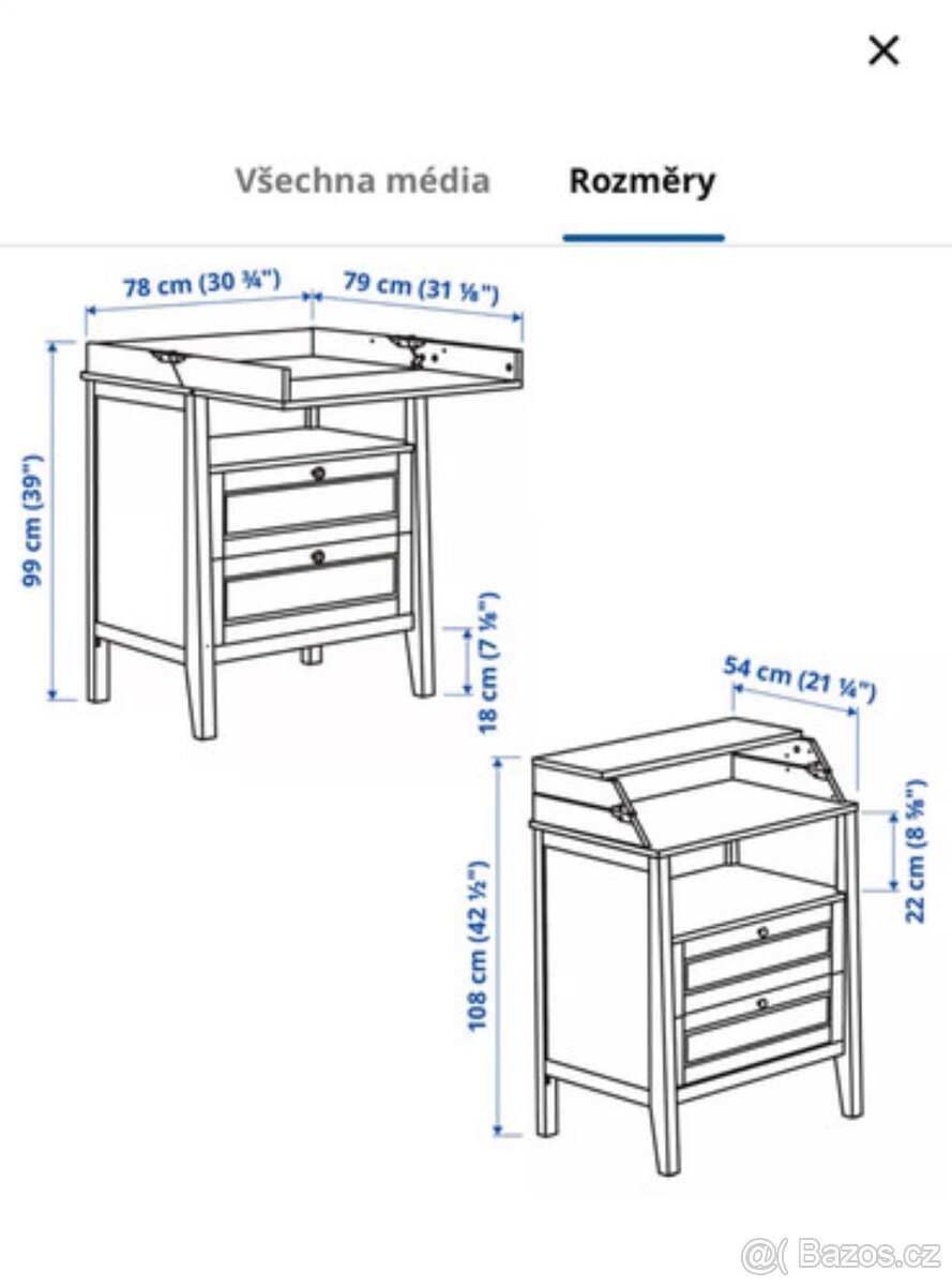 Přebalovací pult/komoda Sundvik Ikea - 7
