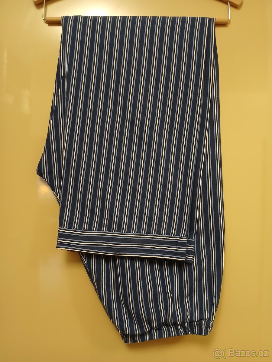 Pánské pyžamo vel. L - XL, plátěné 100% bavlna, proužek - 7