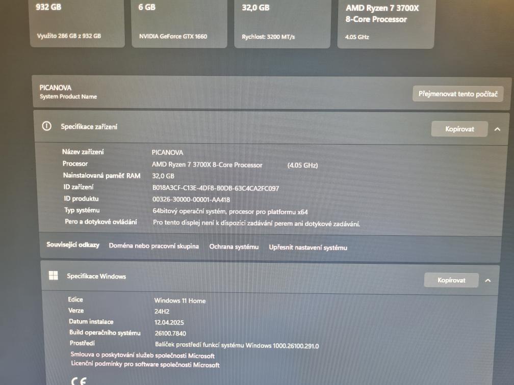Herní PC Ryzen 7 3700X GTX 1660 - 7