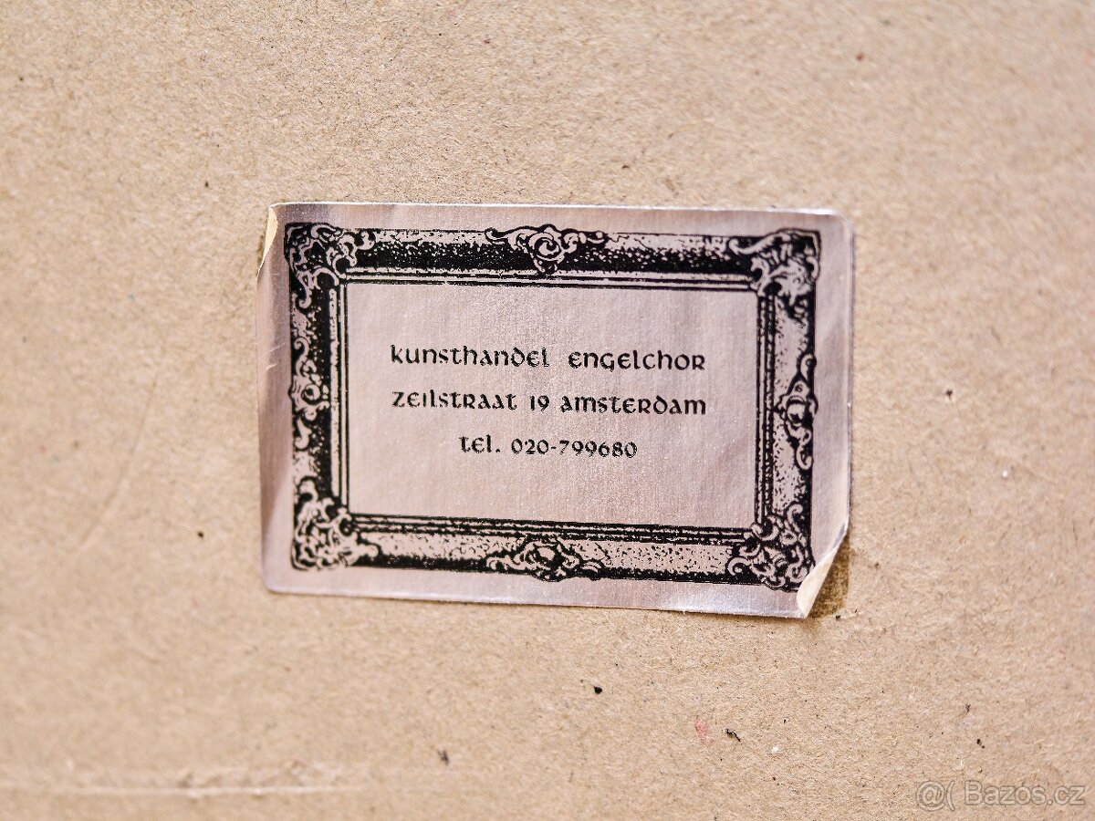 Kresba uhlem Engelman 1980, městské nábřeží, Amsterdam - 7