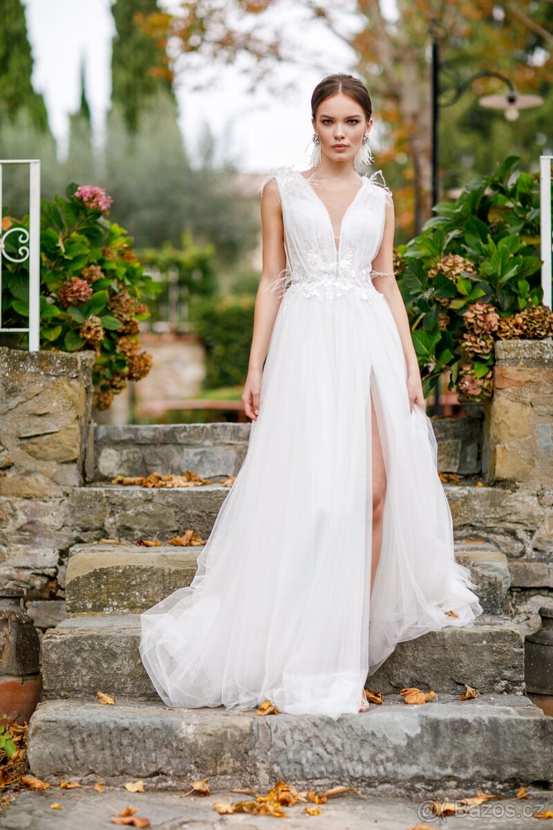 Luxusní nenošené svatební šaty, Windflower, 36 EU (S) - 7