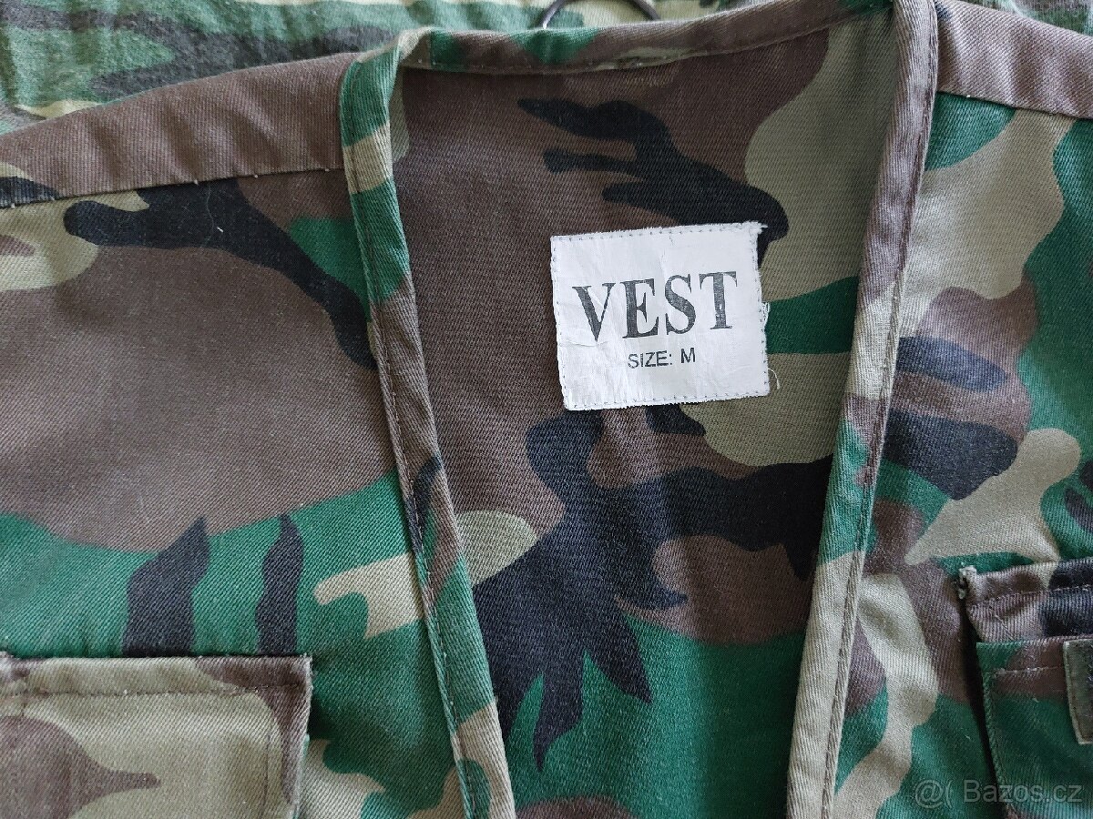 maskáčová blůza, vel. 152, vesta a tricko vel. M - 7