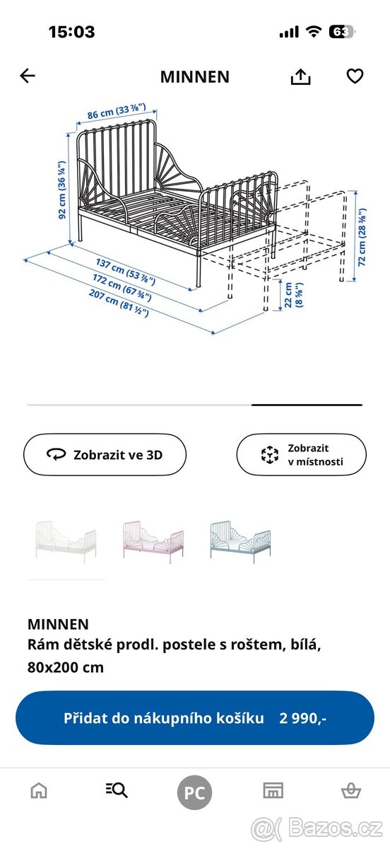 Dětská rostoucí postel IKEA 80x200 - 7