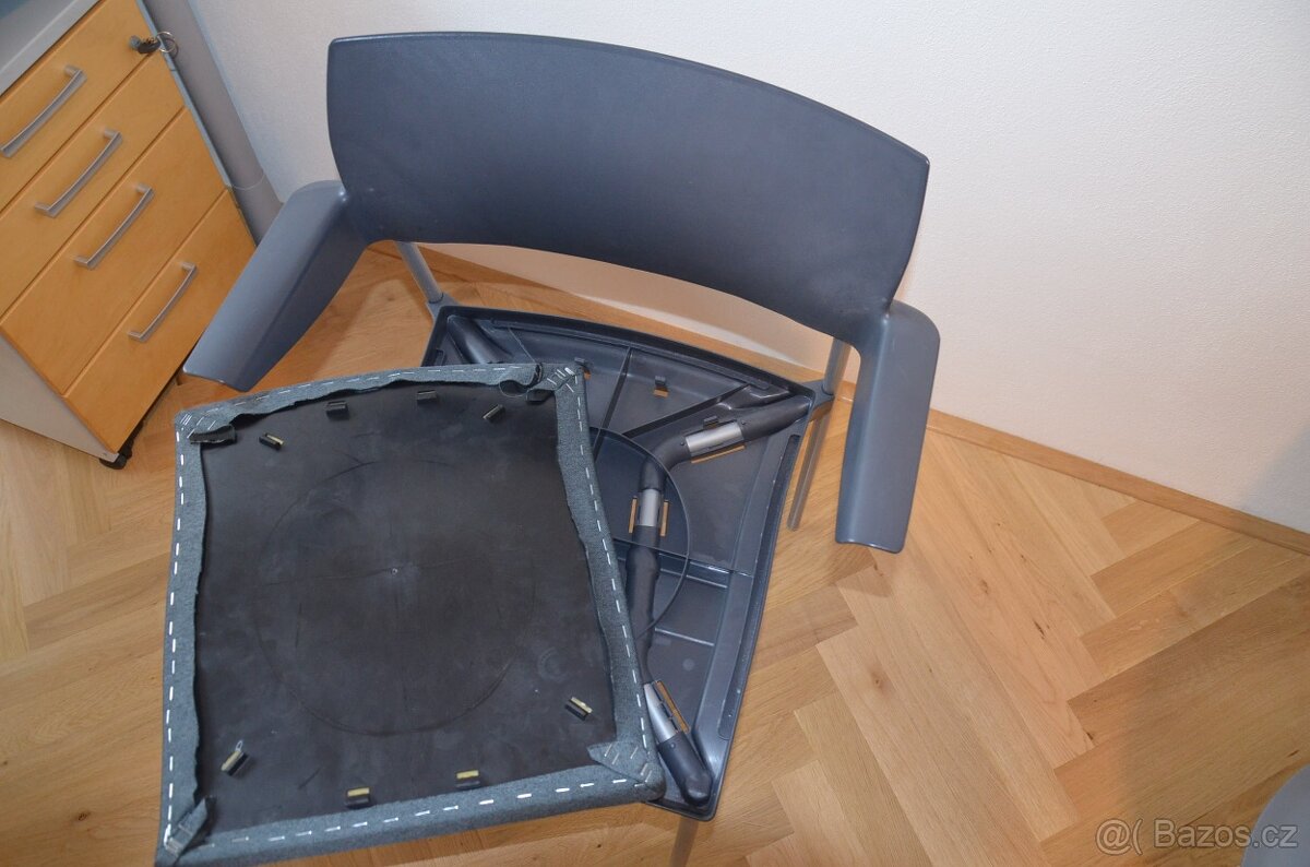 PRODÁM ŽIDLE KONFERNEČNÍ, šedo-modrá, designová - 7