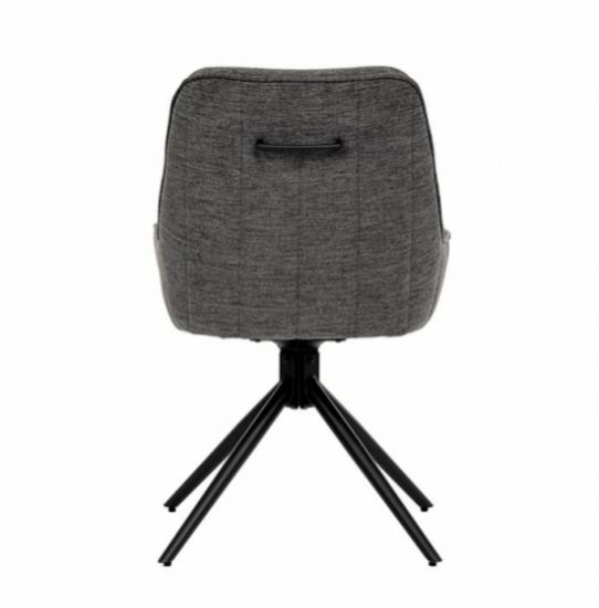 Židle jídelní, šedá s otočnou funkcí - 7