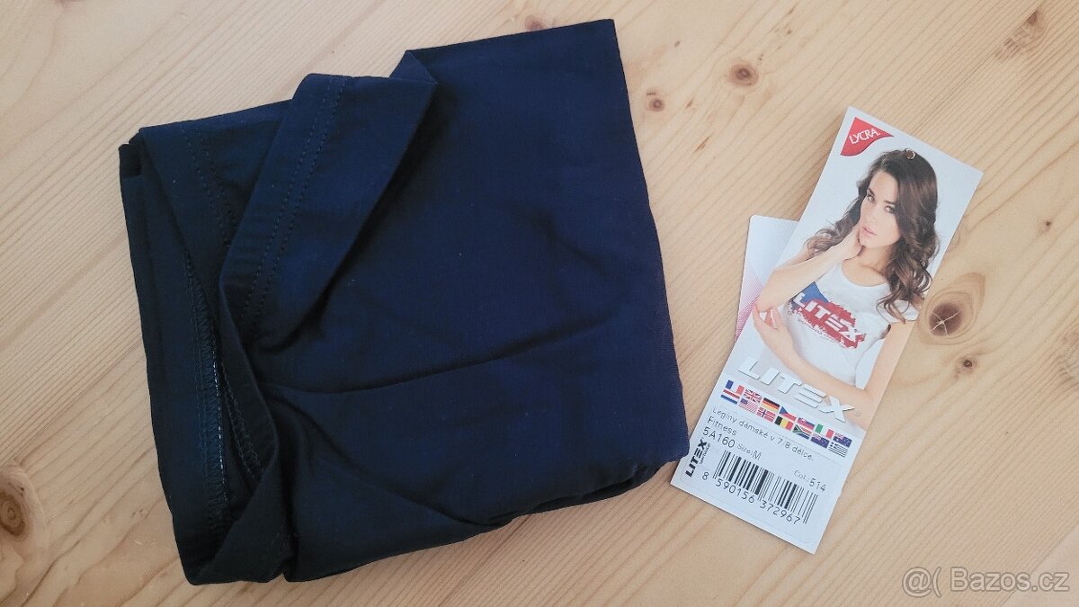 NOVÉ - legíny Litex - 2x černé, 1x tm. modré - 7