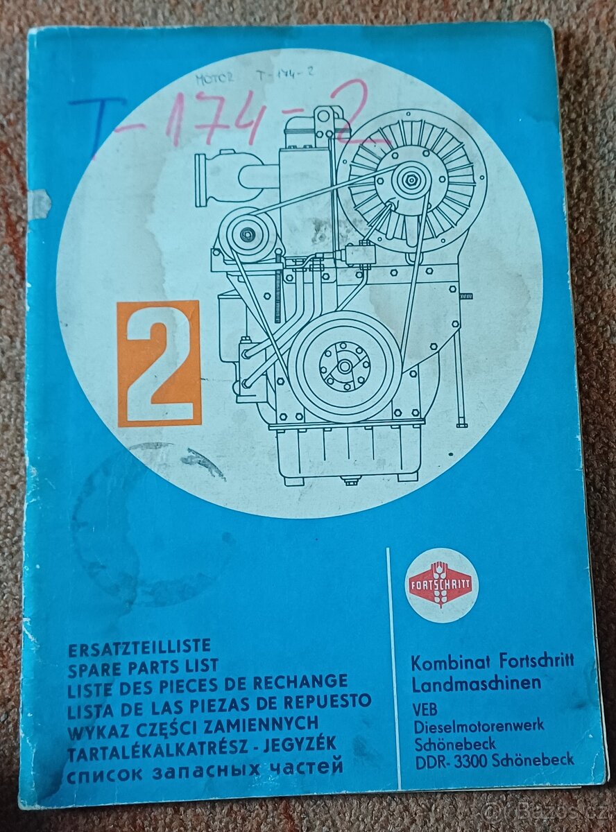 Prodám originální knihy k samojízdným kombajnům Fortschritt - 7