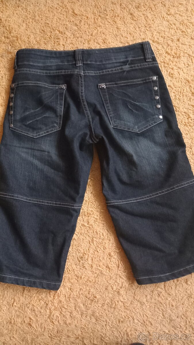 Riflové šortky černo modré - 7