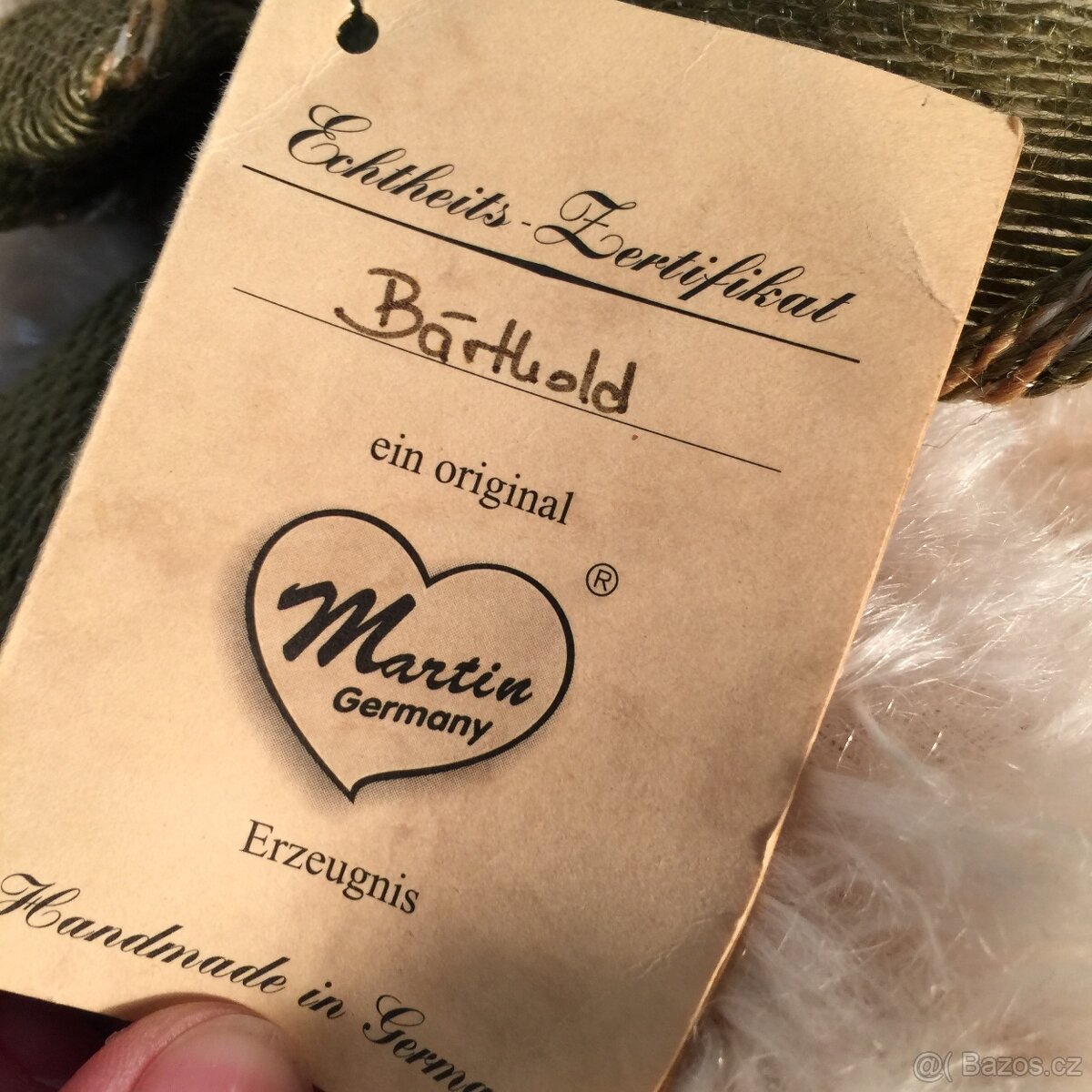 Mohérový kloubový medvěd. Bručící medvídek certifikát - 7