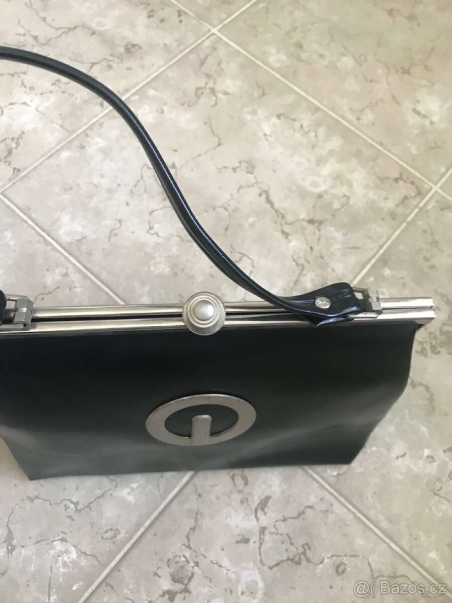 kabelka černá se sponou, retro - TOP STAV - 7