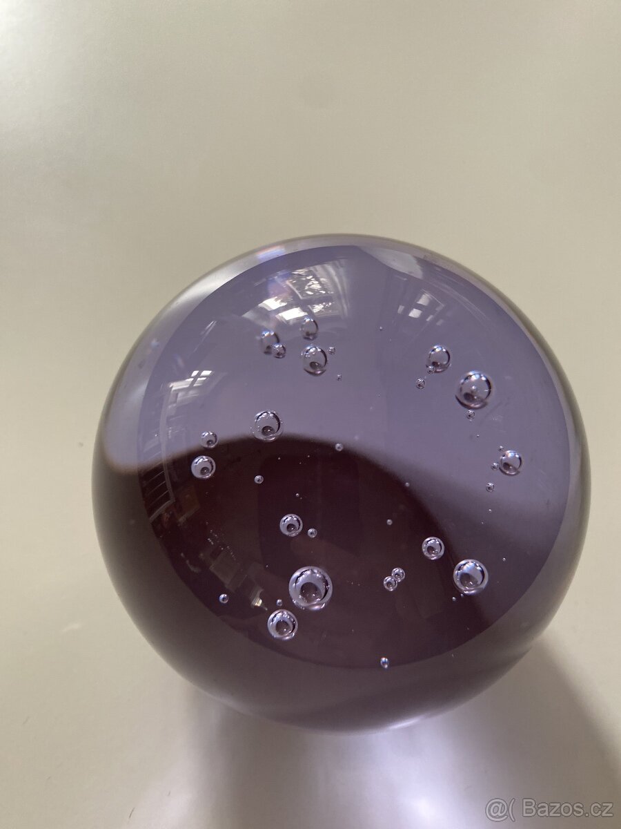 Alexandritové sklo TÁC/PODNOS, těžítko s bublinkama - 7