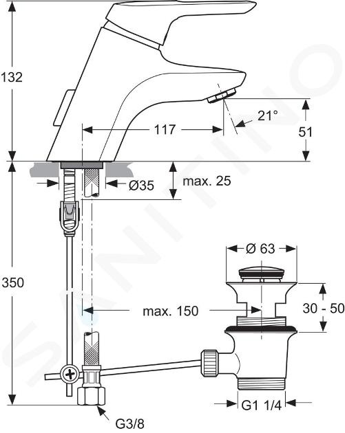 Páková umyvadlová baterie Lift - 7