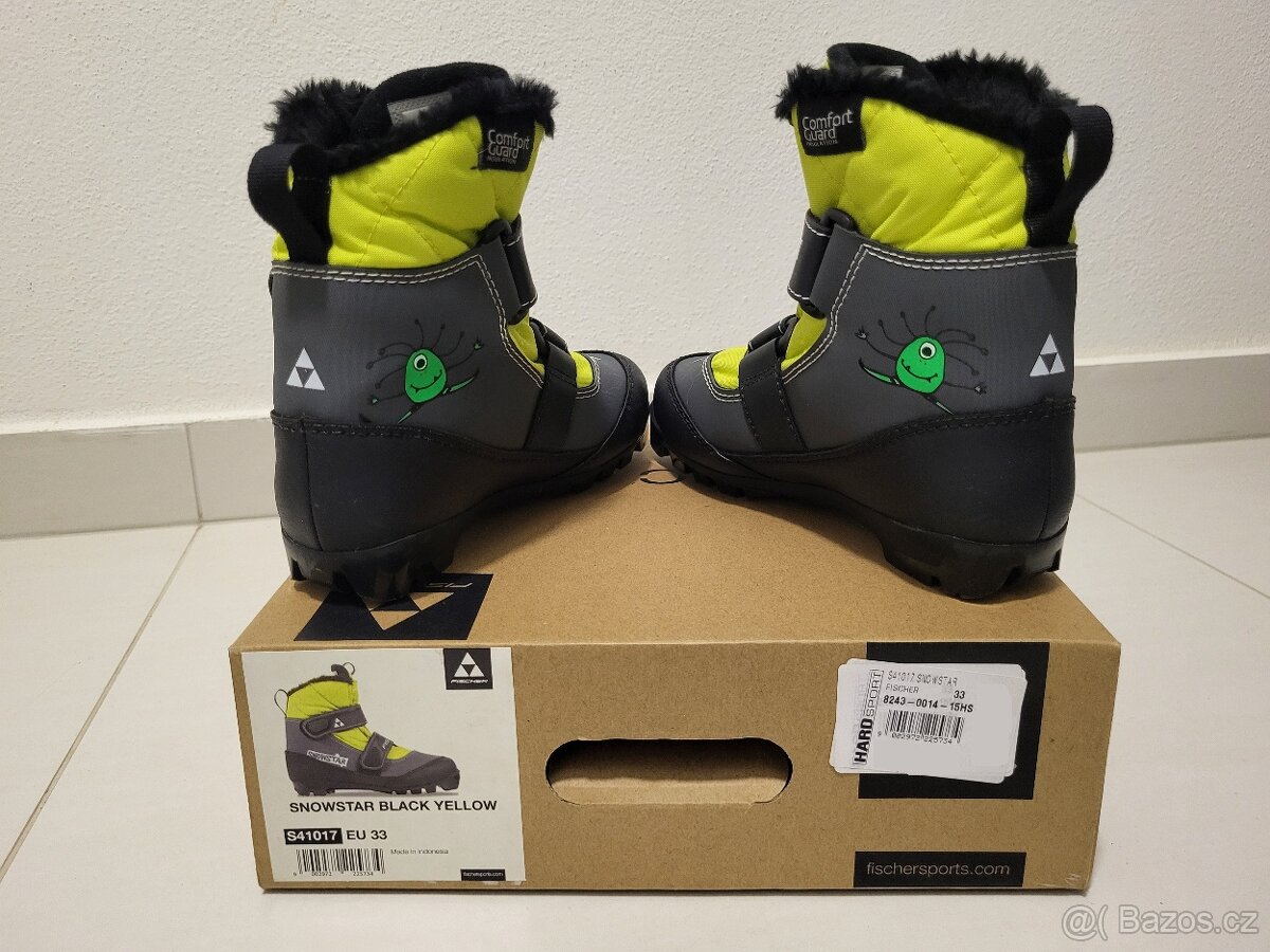 Dětské běžkařské boty Fischer Snowstar Black Yellow vel. 33 - 7