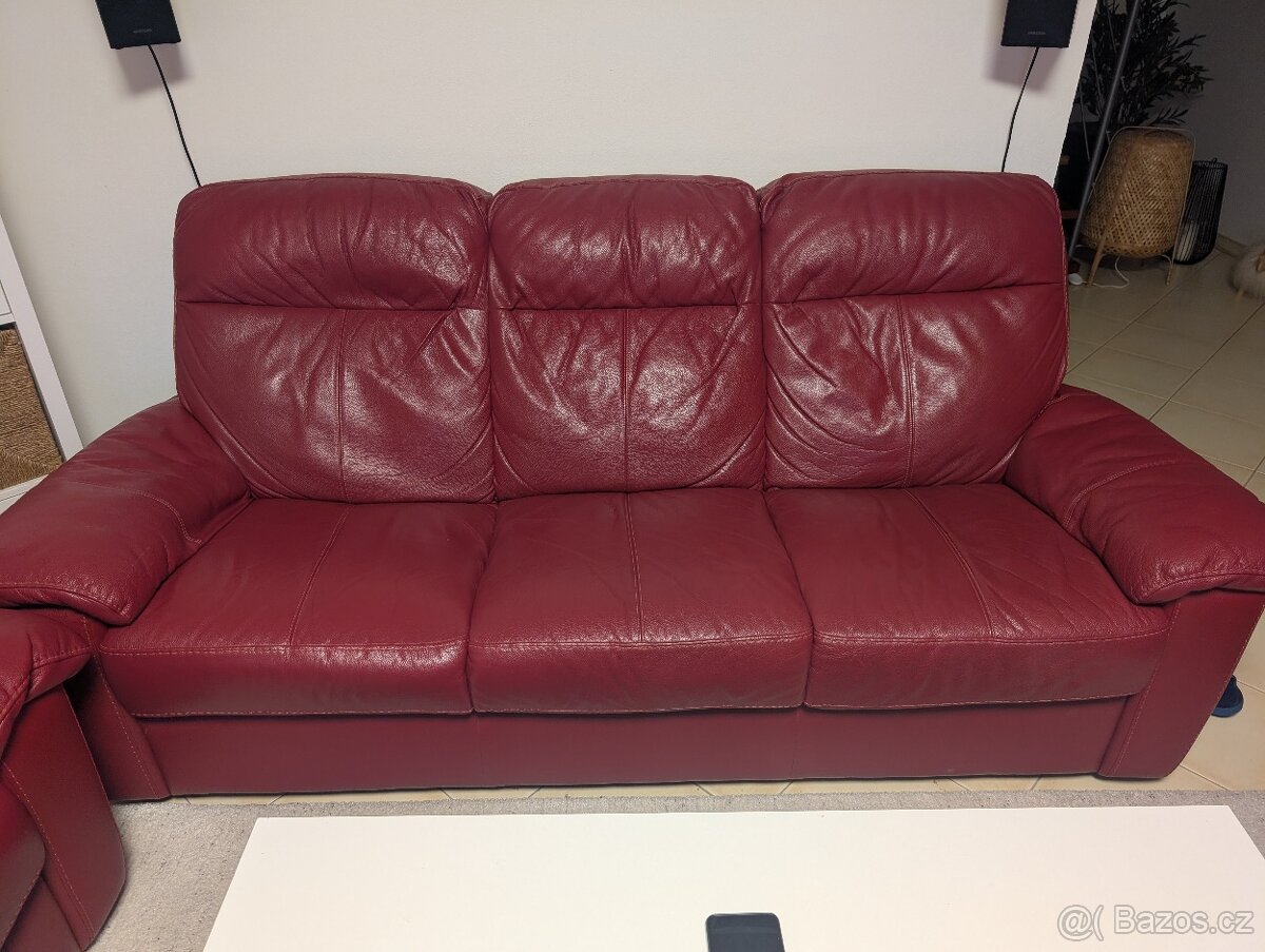 Luxusní kožená sedací souprava 3+2+1 / VELKÁ SLEVA - 7