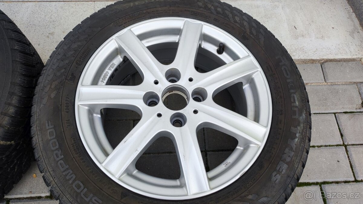 Rial 6,5x15 ET38 4x100 + Zánovní zimní Nokian 195/60 R15 - 7