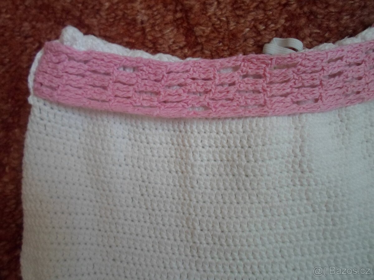 Bílá krajková háčkovaná sukně sukýnka - 104 - 7