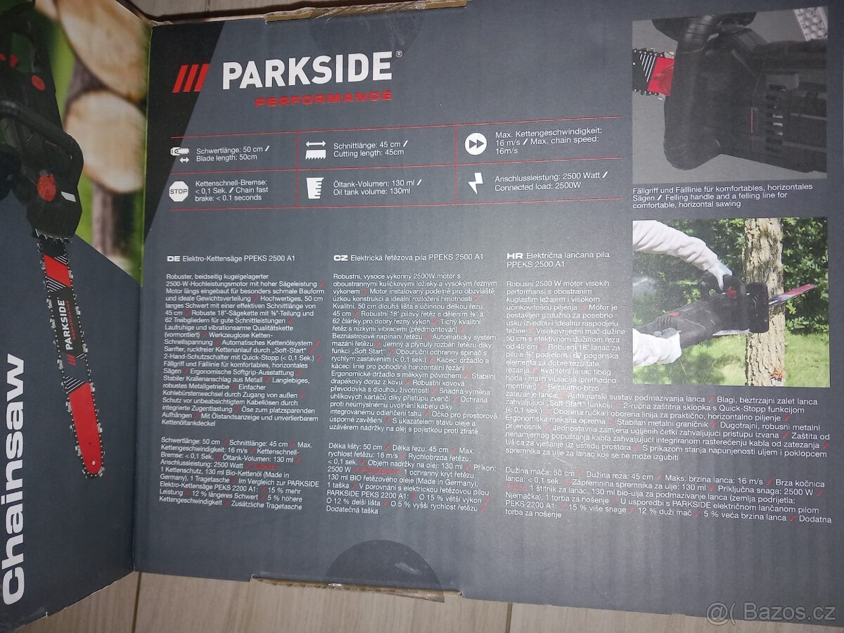 Prodám novou elektrickou řetězovou pilu Parkside performance - 7