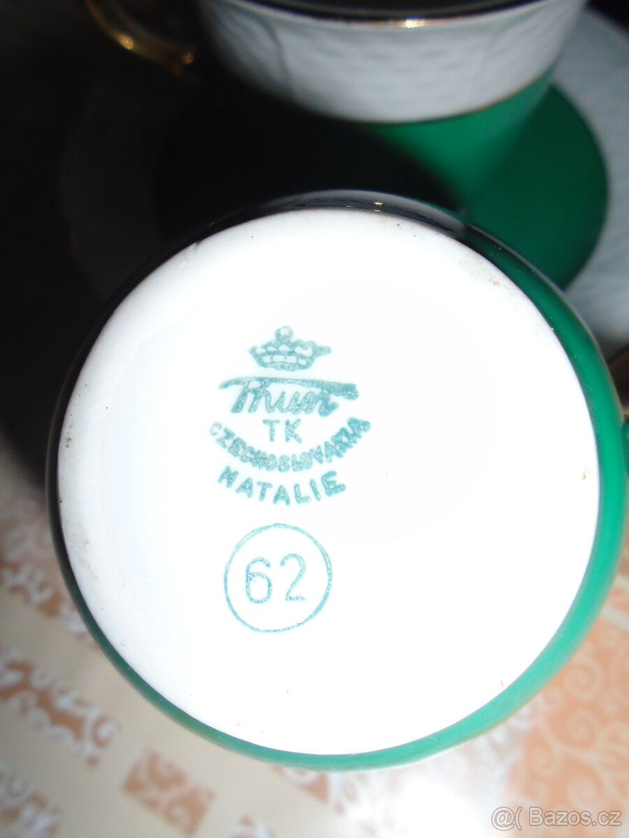 Prodám starožitné hrníčky Madein Scehoslovakia,skleničky - 7