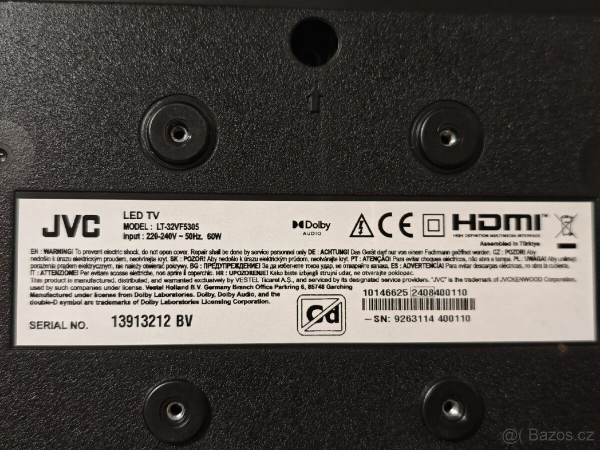 32"(80cm) JVC LT-32VF5305 + držák - 7
