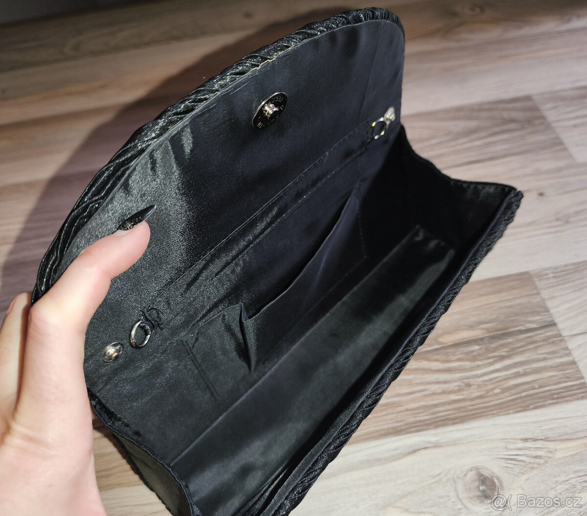 Dámská černá společenská kabelka psaníčko - 7
