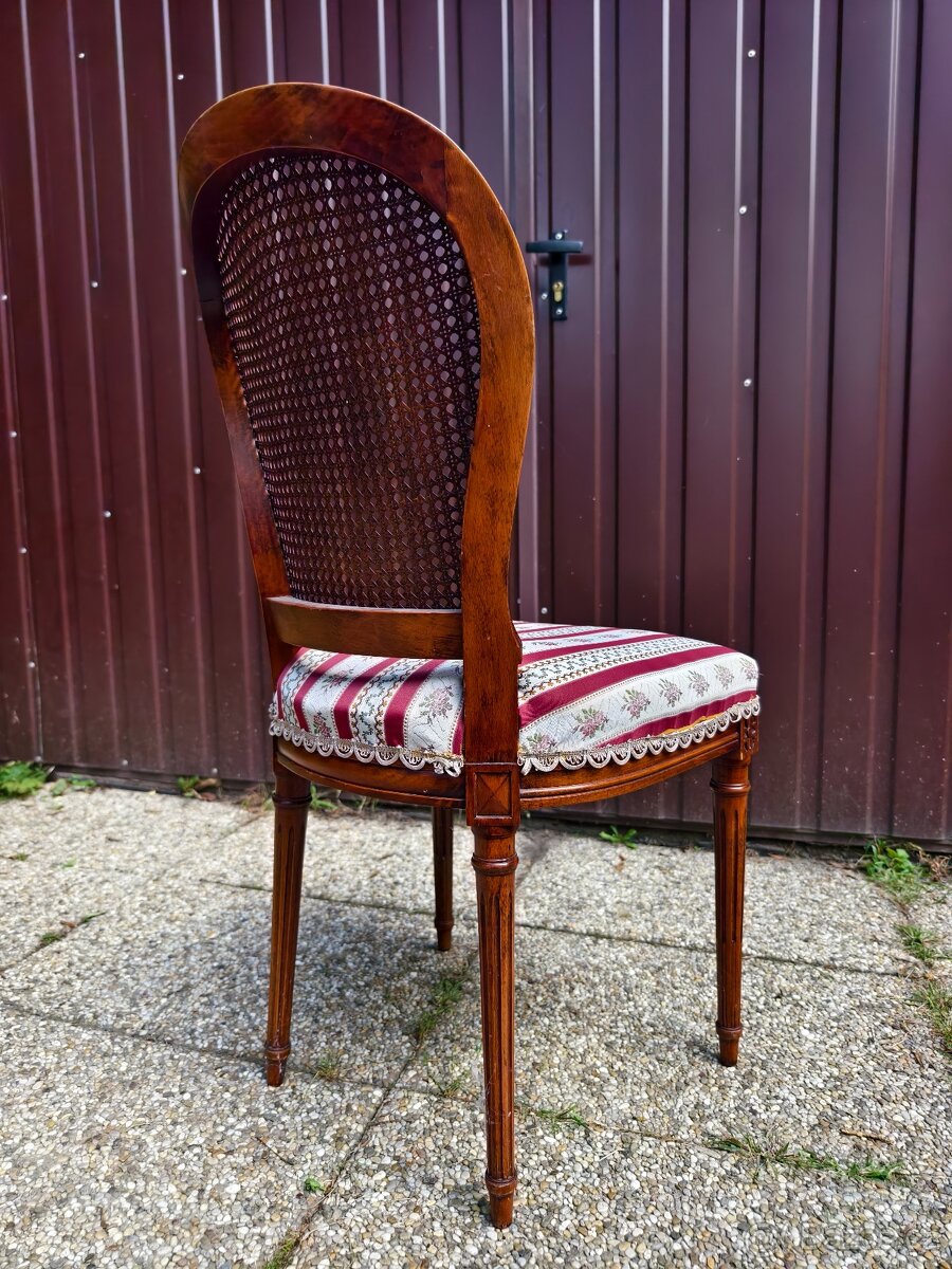 Krásná Starožitná židle s výpletem - 7