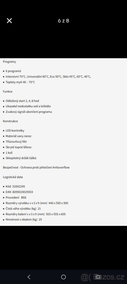 Myčka Candy CDCP - 6 malá - 7