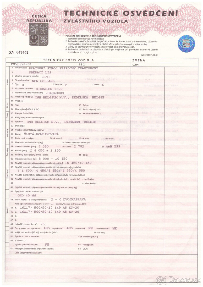 Lis na hranaté balíky NEW HOLLAND BB1290 - 7