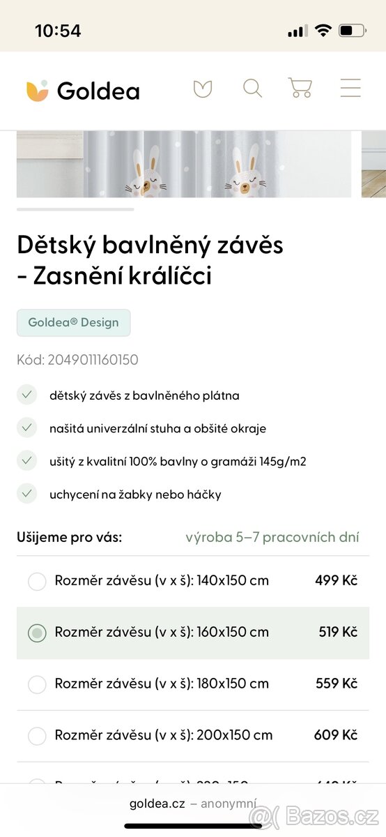 Bavlněný dětský závěs - 2 kusy - 7