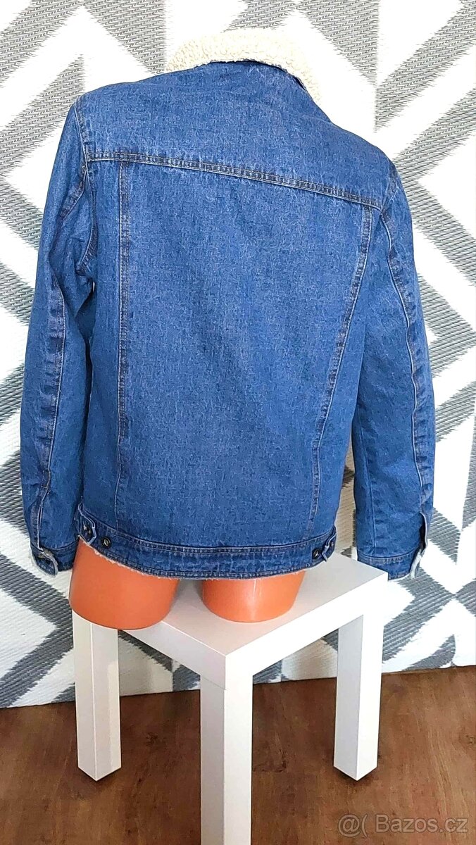 DÁMSKÁ RIFLOVÁ BUNDA - DŽÍSKA PODŠITÁ KOŽÍŠKEM-vel. M - 7