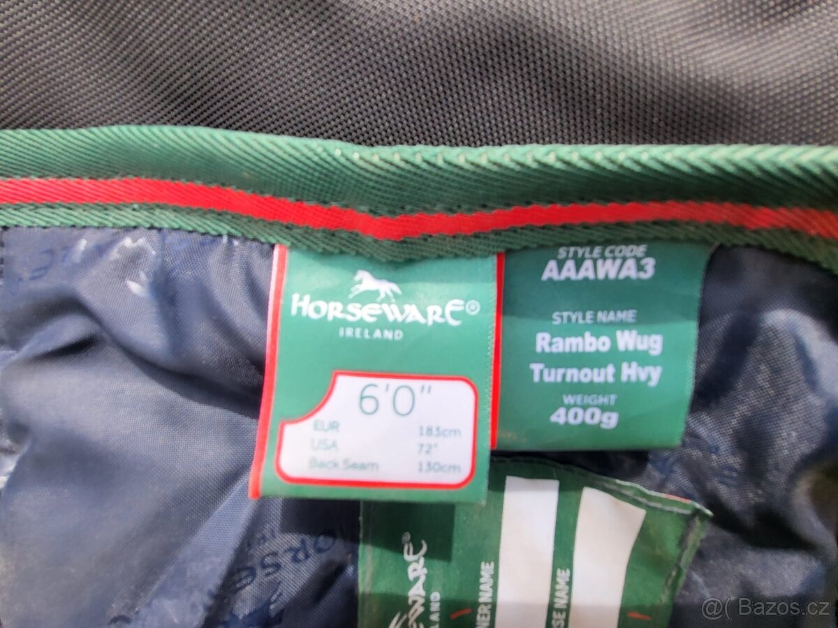 Deka výběhová Rambo Wug, s vyšším krkem, 400 g, velikost 130 - 7