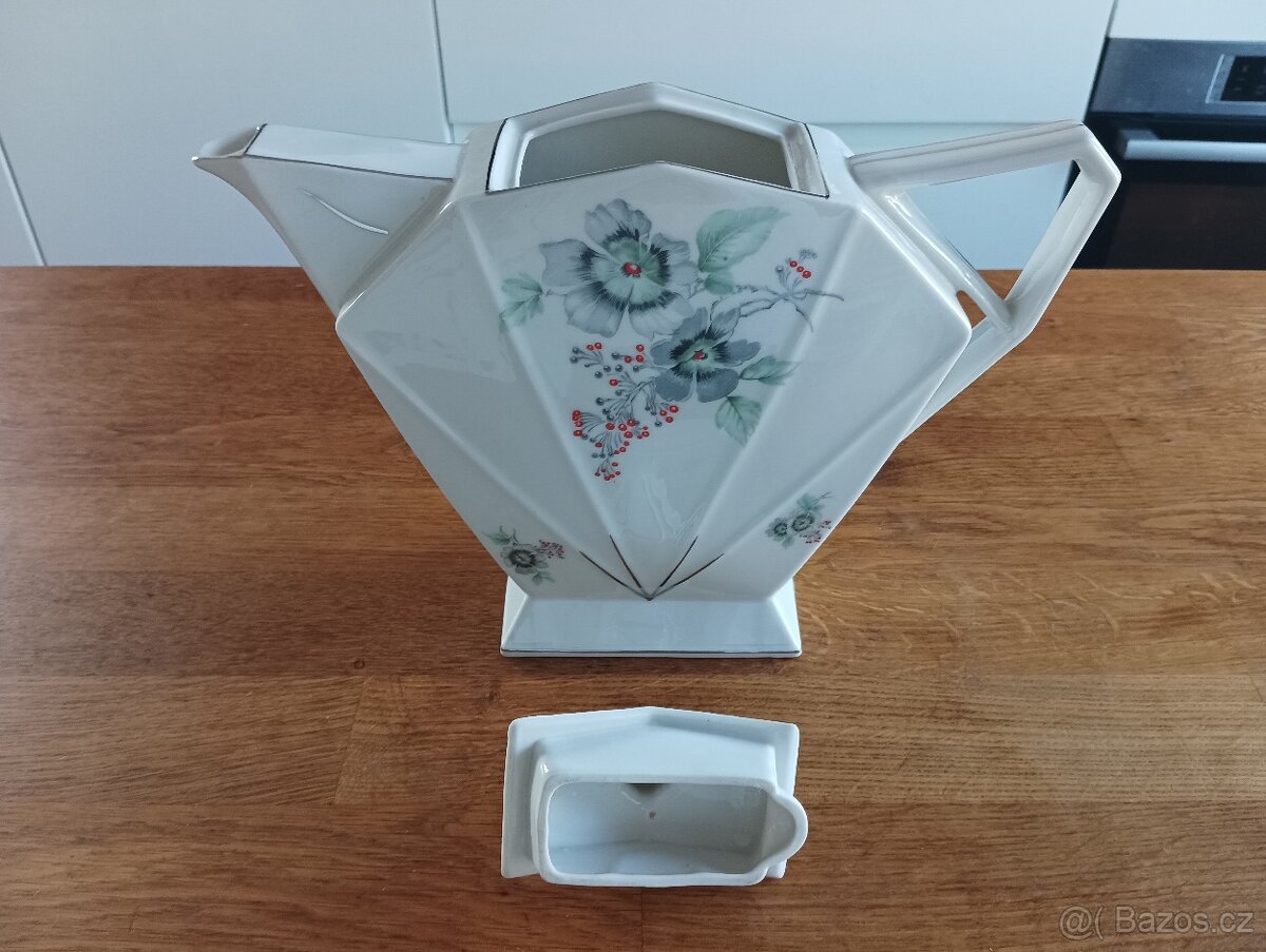PORCELÁNOVÁ KONVICE VICTORIA - ČESKÉ ART DECO -VÝVOZ FRANCIE - 7