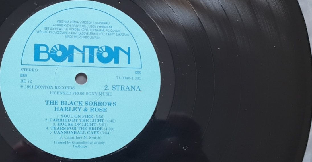 The Black Sorrows – Harley And Ro 1991 LP, VG+ / VYPRANÁ - 7