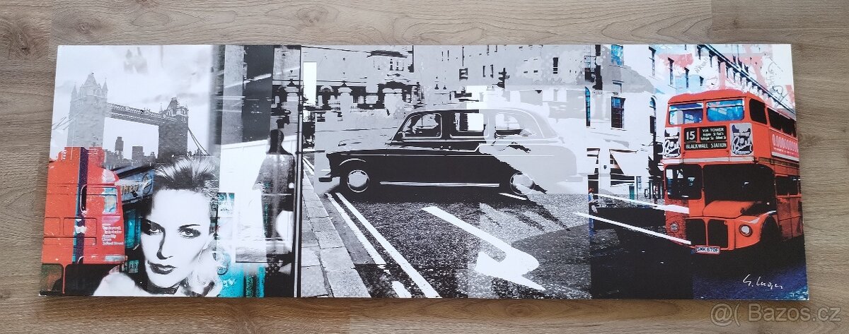Obrazy PARIS a LONDON Gery Luger 150x51x3 cm - 7