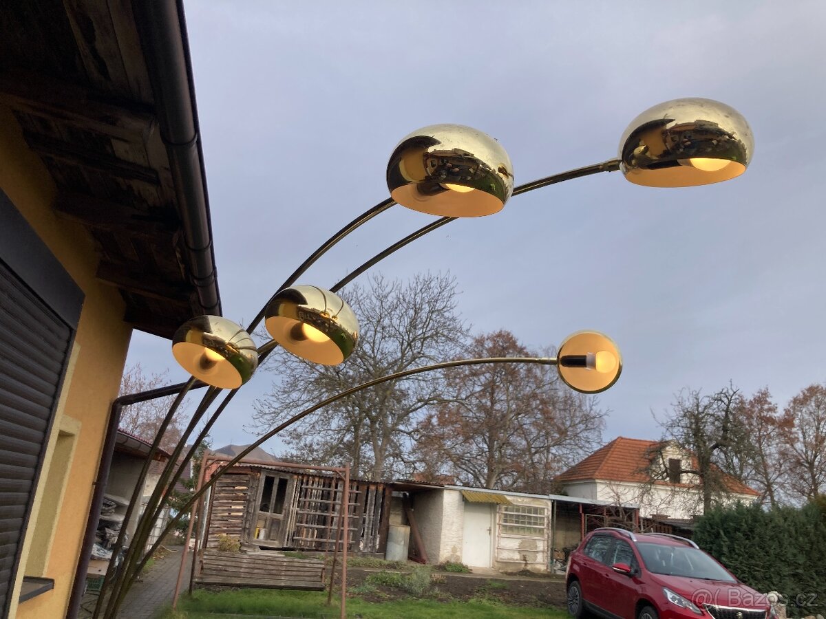 Velká stojanová retro lampa Orion - Mosaz / Mramor - 7