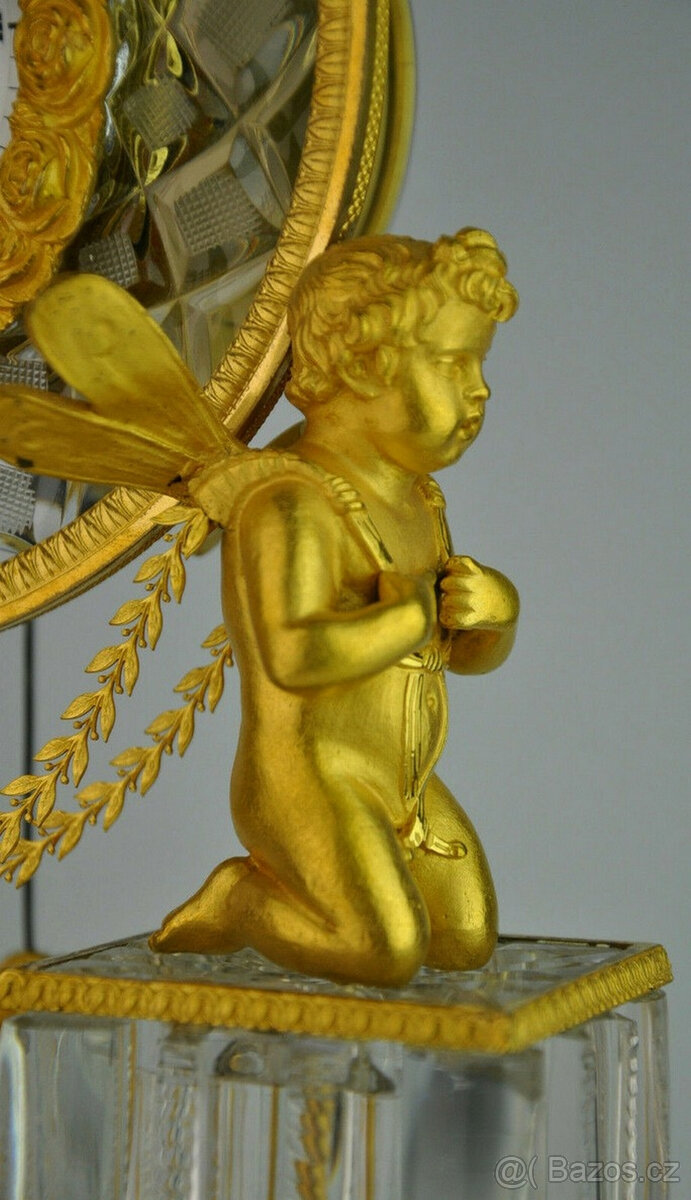 Extrémně vzácné zdobené kyvadlové hodiny s okřídlenými putti - 7