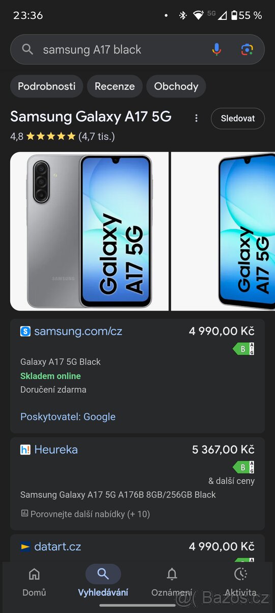 Nový Samsung A17 5G Black 4Gb/128GB , záruka 24m, nepoužitý - 7