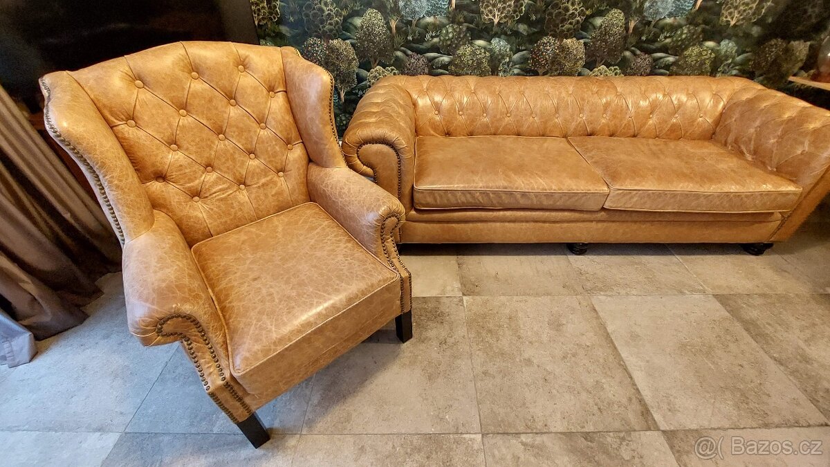 Kožená sedačka Chesterfield - 7
