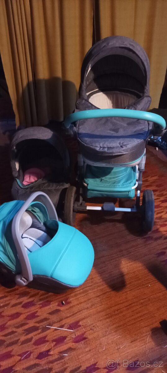 Trojkombinace kočárek zánovní - 7