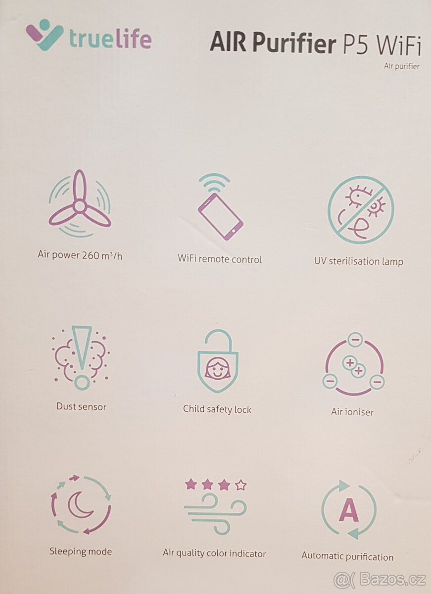 Čistička vzduchu TrueLife Air Purifier P5 Wifi, nepoužívaná - 7